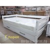 Кровать массив дерева «Глория» с ящиками Белый